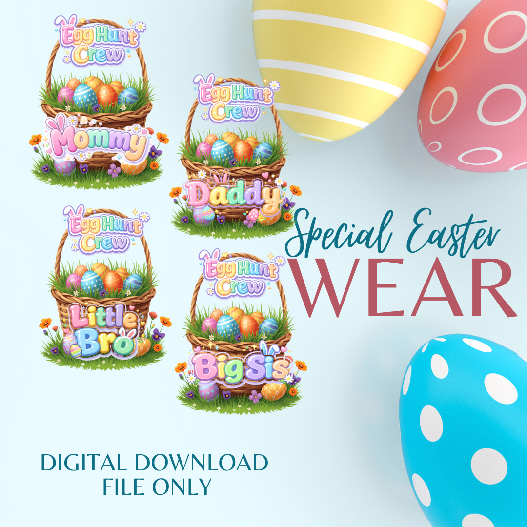 Egg Hunt Crew Easter Shirt Designs (Bundle) | PNG Digital Download