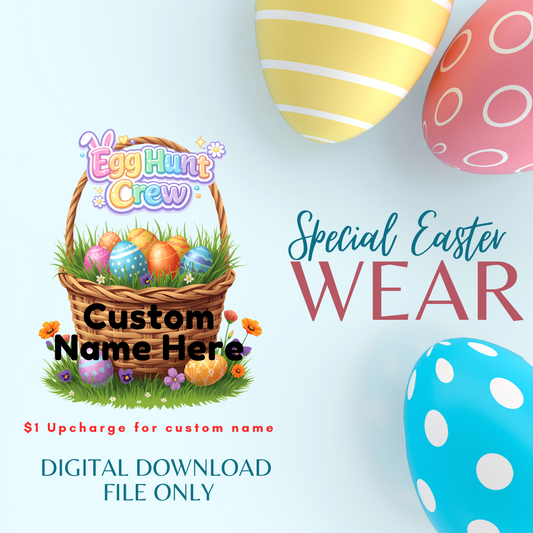 Egg Hunt Crew Easter Shirt Designs (Customize) | PNG Digital Download