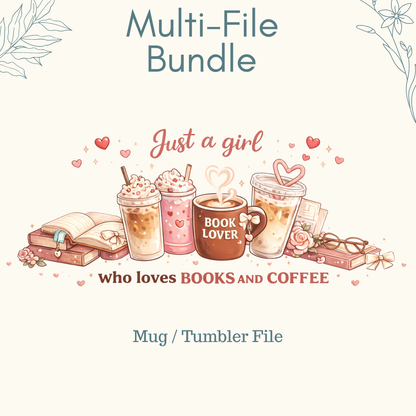 Books & Coffee Multi-Blank Design Bundle | Instant Download