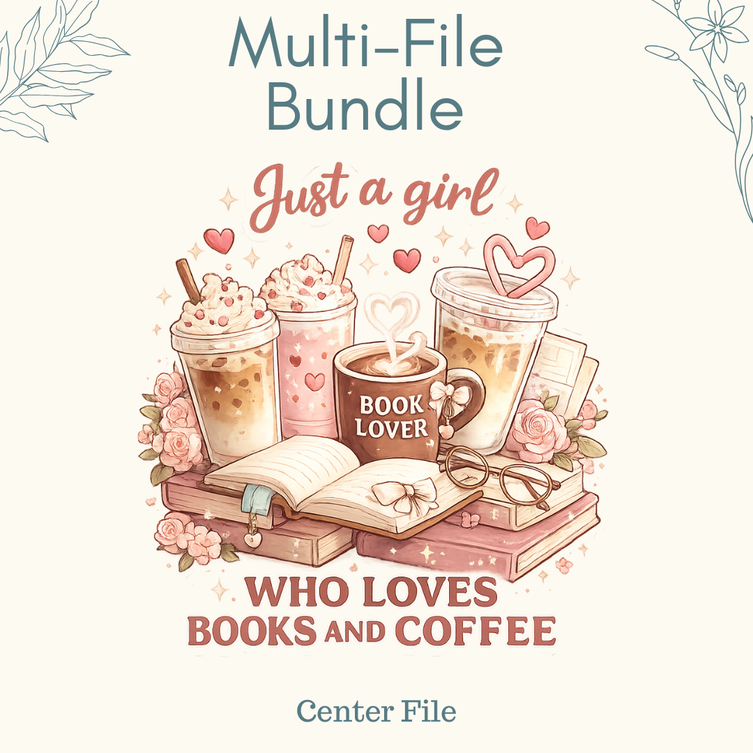 Books & Coffee Multi-Blank Design Bundle | Instant Download