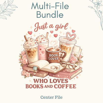 Books & Coffee Multi-Blank Design Bundle | Instant Download