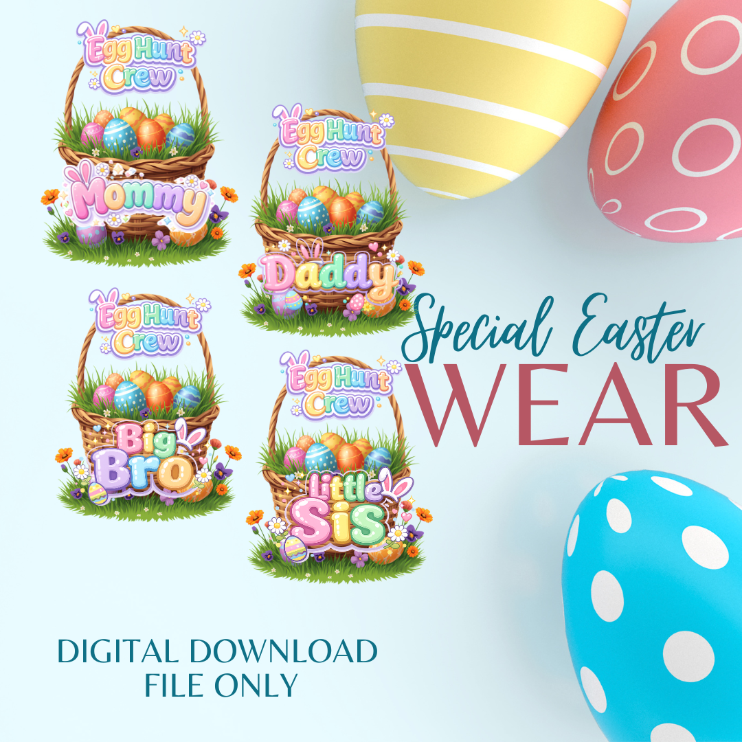 Egg Hunt Crew Easter Shirt Designs (Bundle) | PNG Digital Download