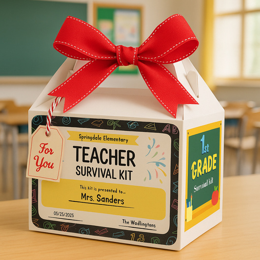 Teacher Survival Kit Box Labels – Canva Editable