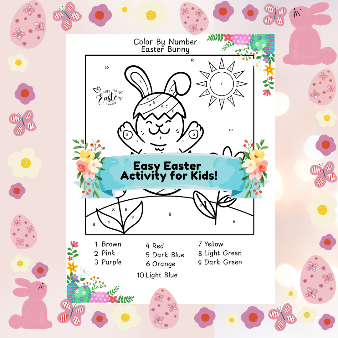 Easter Bunny Color By Number | Instant Download