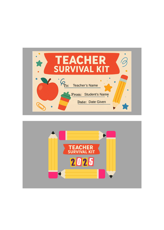 Editable Teacher Survival Kit Labels