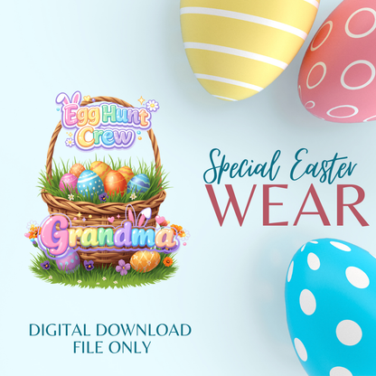 Egg Hunt Crew Easter Shirt Bundle (Individual) | PNG Digital Download