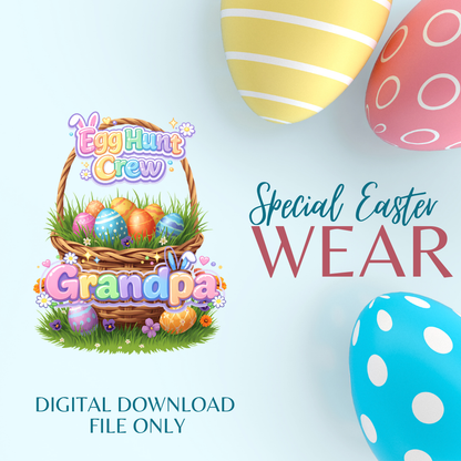 Egg Hunt Crew Easter Shirt Bundle (Individual) | PNG Digital Download