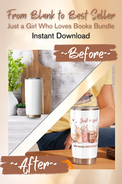 Books & Coffee Multi-Blank Design Bundle | Instant Download